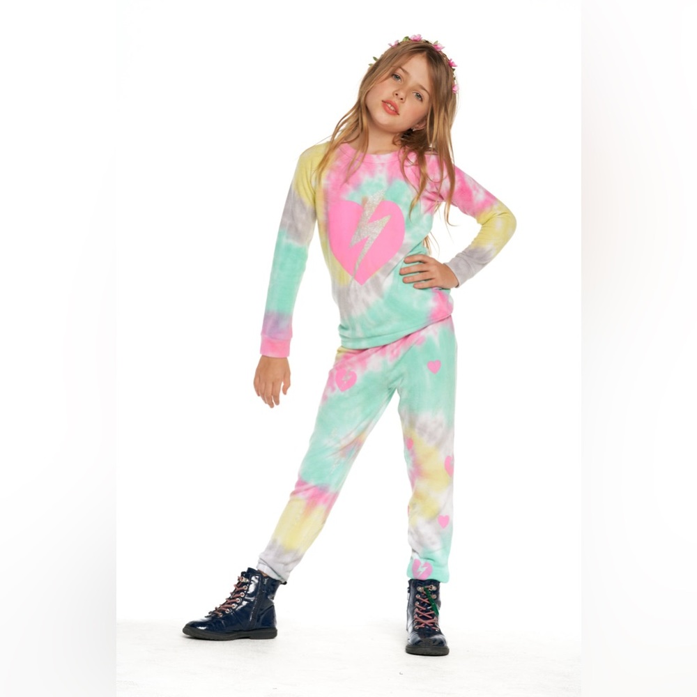 Tie Dye Bolt Heart Pants